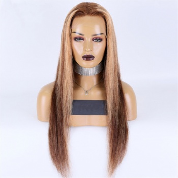 22in Highlighted Brown Rooted, 13x4 HD Lace Front Wig