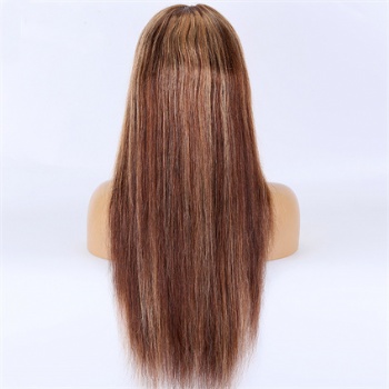 22in Highlighted Brown Rooted, 13x4 HD Lace Front Wig