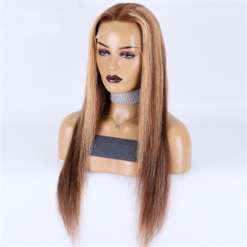 22in Highlighted Brown Rooted, 13x4 HD Lace Front Wig